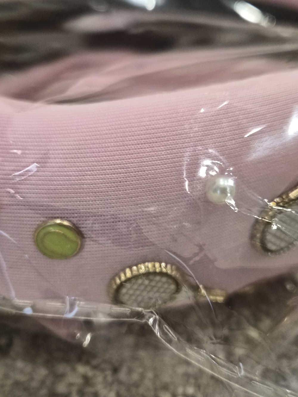 NWT- Pink Pearl & Tennis Charm Knotted Headband - Picture 4 of 5